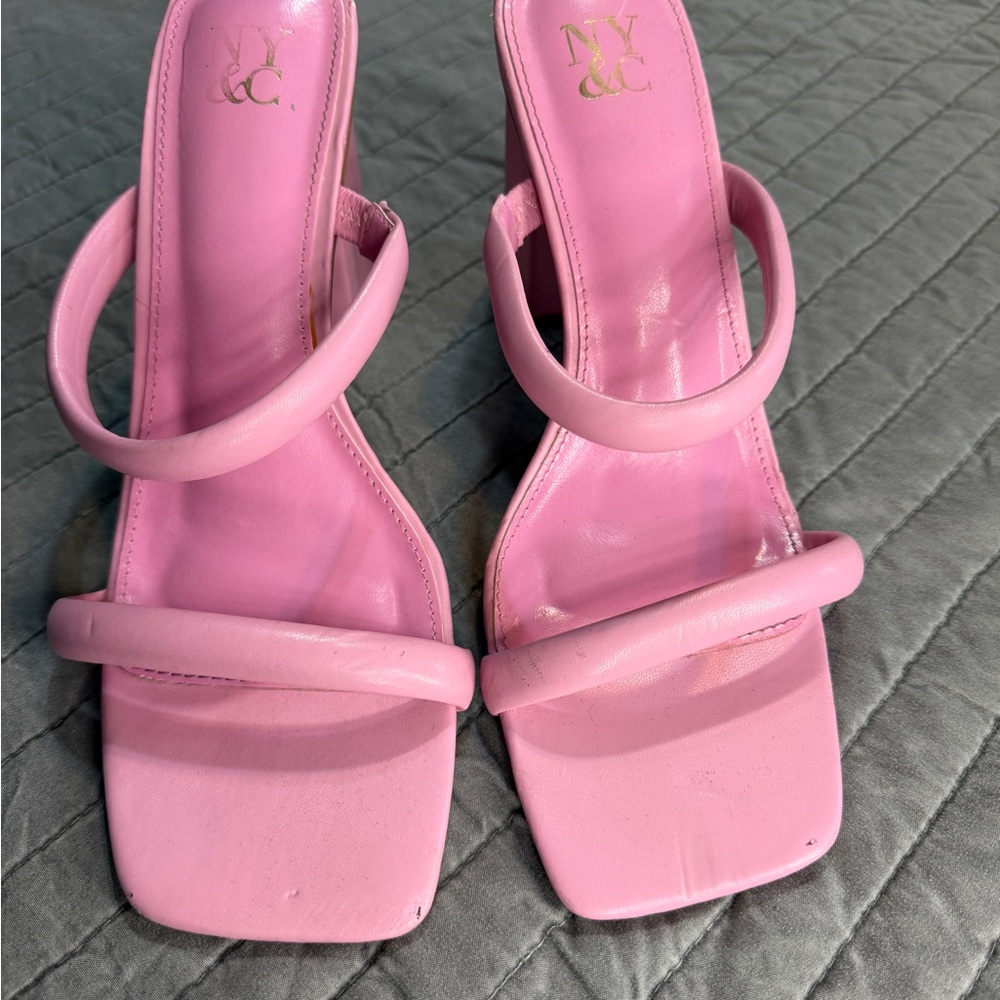 New York & Company Pink Heeled Sandals
